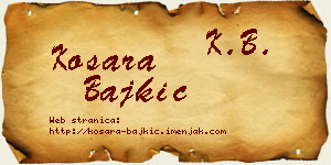 Kosara Bajkić vizit kartica